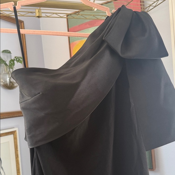 Betsy & Adam Size 14 Carmela Long Scuba Crepe Dress /Gown with Satin Bow - Picture 10 of 16